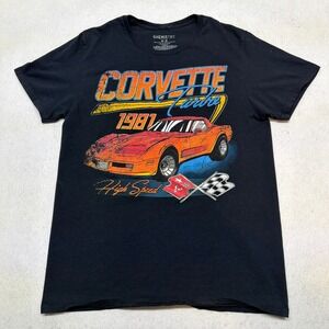 Chemistry Corvette Turbo 1981 Graphic Tee Mens Size M Black Short Sleeve Shirt